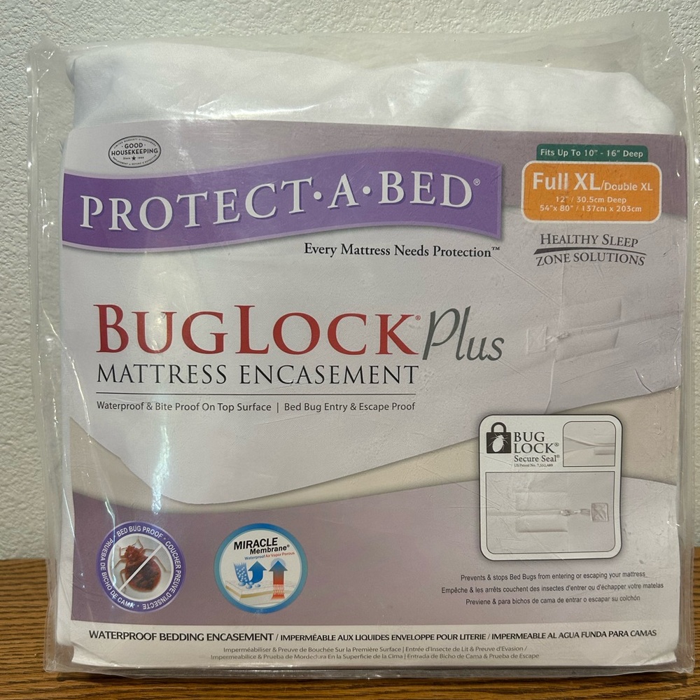 BugLock Plus Mattress Encasement - White NWOT